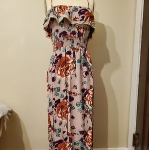 A'GACI lavender floral dress with lace detailing M